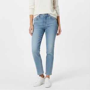 New L’Agence Davis Jeans Beaumont Blue Mid Rise Straight Ankle Sz 25